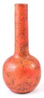 Retro narancssárga váza. Mázas kerámia, jelzés nélkül. Hibátlan. 30,5 cm