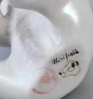 Drasche porcelán jegesmedve, kézzel festett, jelzett, hibátlan, m: 9 cm
