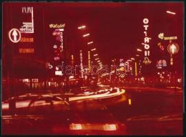 cca 1980 Budapest, Astoria, esti fények, színes fotó, 18×24 cm