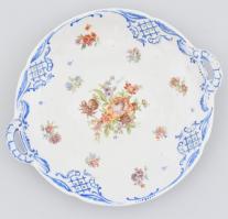 Sitzendorf porcelán tál Hévíz felirattal. Részben kézzel festett, jelzett, hibátlan. d:28 cm