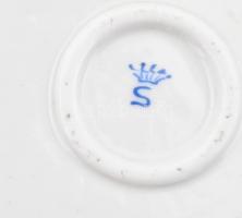 Sitzendorf porcelán tál Hévíz felirattal. Részben kézzel festett, jelzett, hibátlan. d:28 cm