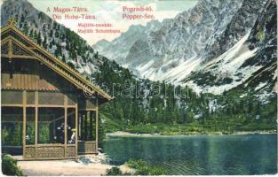 1912 Tátra, Magas-Tátra, Vysoké Tatry; Poprádi-tó, Majláth menedékház / Popper-See, Majláth Schutzhaus / lake, tourist house (EK)