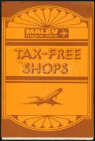 1980 MALÉV Hungarian Airlines tax-free shops, üzletlista, 11p
