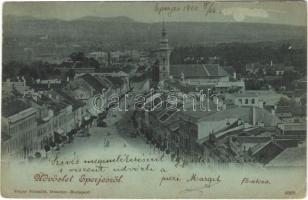 1901 Eperjes, Presov; Fő utca, templom / main street, church (Rb)
