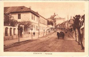 Ungvár, Uzshorod, Uzhhorod, Uzhorod; utca, lovaskocsi / street view, horse-drawn carriage (EK)