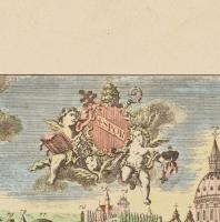 Róma látképe. Régi metszet reprintje, papír. Foltos. 16x53 cm