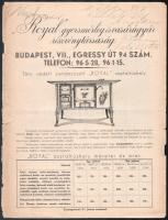 cca 1920-1930 Bp. VII., Royal Gyorsmérleg és Vasárugyár Részvénytársaság prospektusa, széteső állapotban, 4p