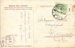 1912 Budapest XVI. Cinkota, Sopronyi Lajos vendéglője és szállodája. Kitűnő Rizling bort ihatik nála...