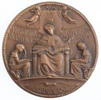 Olaszország DN "Jézus Szent Szíve Katolikus Egyetem - Milánó" kétoldalas Br emlékérem eredeti tokban. Szign.: S. Johnson (50mm) T:1 Italy ND "VNIVERSITAS CATHOLICA SACRI CORDIS JESV - MEDIOLANI" two-sided Br medallion in original case. Sign: S. Johnson (50mm) C:UNC