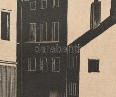 Gáborjáni Szabó Kálmán (1897-1955): Bracciano, 1931. Fametszet, papír. Jelzett. Paszpartuban. Kissé ...