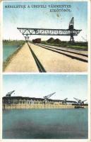 1949 Budapest XXI. Csepel, Vámmentes kikötő, óriás portál daru