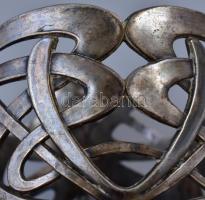 Orosz alpakka teás pohár tartó, Jelzett, 124 g / Russian silver glass holder. 124 g