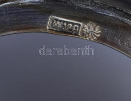 Orosz alpakka teás pohár tartó, Jelzett, 124 g / Russian silver glass holder. 124 g