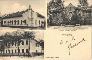1935 Budapest XV. Pestújhely, községháza, nagyközség elöljárósága, állami munkás kórház és elemi iskola (Rb)