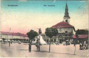 1914 Kecskemét, Református templom, piac, üzlet (Rb)