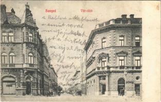 1914 Szeged, Vár utca, kávéház, Pártos Alfréd bútorgyár üzlete