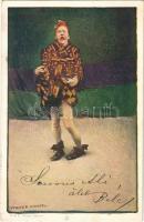 1899 Circus art postcard, clown. P. & K. Vienne s: Walter Hampel (kis szakadás / small tear)