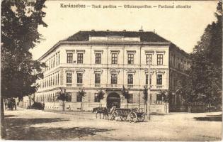 1917 Karánsebes, Caransebes; Tiszti pavilon, lovaskocsi / officers pavilion, horse cart (EK)