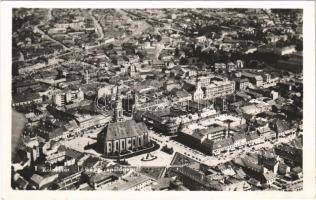 1940 Kolozsvár, Cluj; légi felvétel, látkép repülőgépről / aerial view