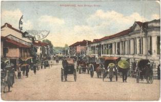 1914 Singapore, New Bridge Road, rickshaw (fa)