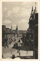 1943 Nagyvárad, Oradea; Rákóczi út, villamos, mozi / street, tram, cinema