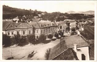 1934 Nagyenyed, Aiud; Str. Mihai Viteazul, Primaria / utca, Szeidl szálloda, városháza / street view, town hall, hotel (EK)