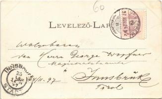 1897 (Vorläufer!) Veszprém, látkép. Krausz A. fia kiadása. Floral (EK)