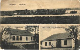 1928 Kisapostag, Hajótelep, Községháza, Fabó Mihály üzlete (fa)