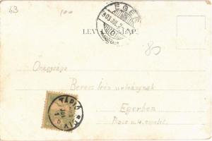 1903 Sülysáp, Tápió kávéház, belső, biliárdasztal, pincér (EK)