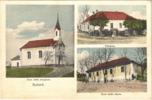 1937 Sukoró, Római katolikus templom, iskola és plébánia. Hangya szövetkezet kiadása (EK)