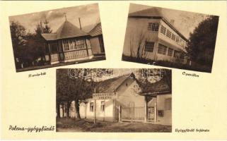 Polena-gyógyfürdő, Poljana; gyógyfürdő bejárata, Forrás kút, C-pavilon / spa entry, spring well, pavilion