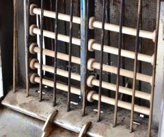 Retró Hageka fém kenyérpirító, rozsdafoltokkal, m: 18 cm