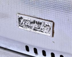 Retró Hageka fém kenyérpirító, rozsdafoltokkal, m: 18 cm