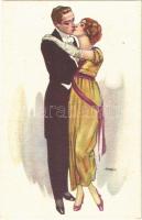 Tánc / Dance. Italian Art Deco postcard. A.G.M. 1733-1.