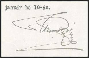 1925 Scitovszky Béla (1878-1959) mint a Nemzetgyűlés elnöke által saját kézzel aláírt értesítés nemz...