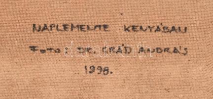 Grád András (?-): Naplemente Kenyában, 1998. Fotó. Hátoldalán feliratozott. Üvegezett keretben. 30×4...