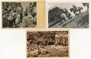 3 db modern magyar katonai propaganda képeslap, honvédség (Művészeti Alkotások + Képzőművészeti Alap) / 3 modern Hungarian military propaganda postcards