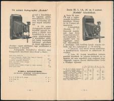 1920 Magyar nyelvű "Kodak" fotócikk katalógus és árlista képekkel, jó állapotban