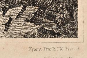 1857 Selmecbánya látképe, fametszet, Pest, Frank J. M., paszpartuban, 16,5x21,5 cm / 
1857 View of ...