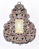 Antik ezüst (Ag) bross hiányzó citrin kövekkel. 4,5x3,5 cm 23,6 g