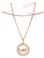 18K arany lánc gondolás medállal és gyűrű. Jelzettek 18,26g