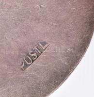 Ezüst medál festett miniatűr zománc képpel. Jelzett medál, jelzett zománckép. 55x43 mm