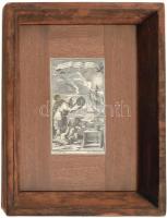 cca 1700-1750 Francesco Solimena (1657-1747) után: Hajózási műszerek. Rézmetszet, papír. Üvegezett fa keretben. 12,5x7 cm