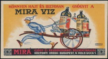 cca 1910 Mira gyógyvíz reklám számolócédula, szép állapotban