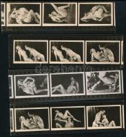 1920 12 kockányi erotikus fotó 4 csíkban, jó állapotban3×12 cm