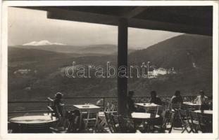 1939 Wien, Vienna, Bécs XIX. Blick v.d. Kahlenbergterrasse auf Kobenzl u. Schneeberg / restaurant terrace  (fl)