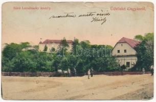 1910 Osgyán, Ozdany; Báró Luzsénszky kastély / castle (szakadások / tears)