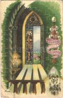1943 Boldog Magyar Húsvétot! / Hungarian irredenta Easter art postcard s: Bozó (EB)