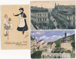 Karlovy Vary, Karlsbad; - 3 pre-1945 postcards