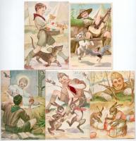 11 db RÉGI Cserkész Levelezőlapok Kiadóhivatal cserkész motívumlap, Márton L. szignóval / 11 pre-194...